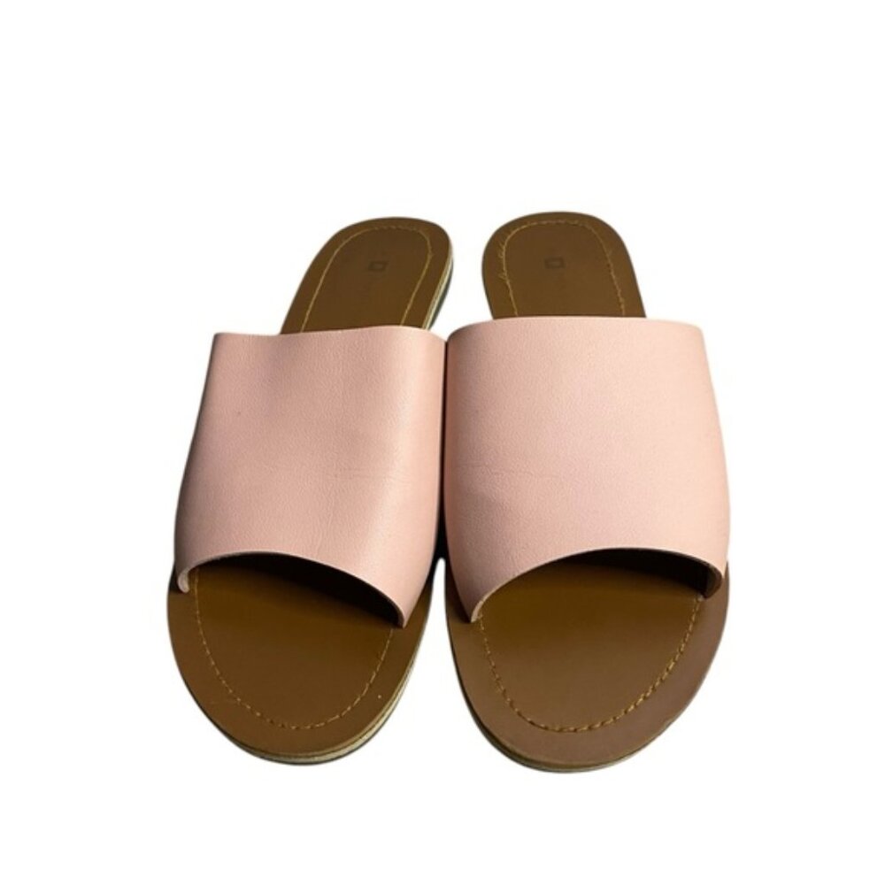 Penshoppe Women's Pink Minimalist Wide Strap Flat Slide Sandals